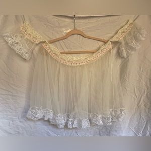 Vintage Lingerie Off Shoulder Top